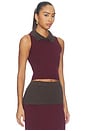 view 2 of 4 Combo Collar Cropped Tank Top in Merlot