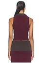 view 4 of 4 Combo Collar Cropped Tank Top in Merlot