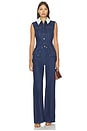 view 5 of 4 Collared Button Down Vest Top in Medium Wash Denim