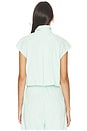 view 4 of 4 Tie Neck Button Up Shirt in Light Aqua