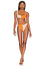 view 1 of 4 Anna Colorblock High-Cut Bikini in Orange & Oatmeal Scuba