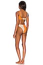 view 3 of 4 Anna Colorblock High-Cut Bikini in Orange & Oatmeal Scuba