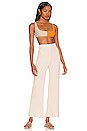 view 4 of 4 Anna Colorblock High-Cut Bikini in Orange & Oatmeal Scuba