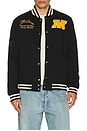 view 2 of 6 Ready To Drive Fleece Varsity Jacket in Black