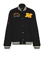 view 5 of 6 Ready To Drive Fleece Varsity Jacket in Black
