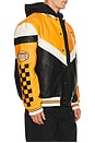 view 2 of 6 Turbo Charged Faux Leather Jacket in Orange & Black