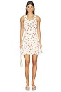 view 1 of 3 Chelsea Dress in White Orange Dots