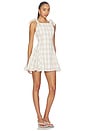 view 2 of 3 Chelsea Dress in Beige & White Gingham