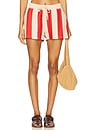 view 1 of 6 Monroe Shorts in Red Beige Stripe