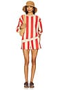view 5 of 6 Monroe Shorts in Red Beige Stripe