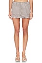 view 1 of 6 Miller Shorts in Brown Navy Stripe