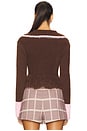 view 3 of 4 Izzy Cardigan in Brown & Pink