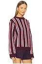 view 3 of 5 Drew Sweater in Burgundy Stripe