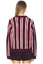 view 4 of 5 Drew Sweater in Burgundy Stripe