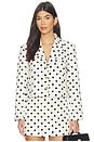 view 1 of 4 BLOUSON MARINE in White Black Dots