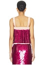 view 3 of 5 Beverly Top in Magenta Sequin