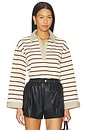 view 1 of 5 GABRIELLE 탑 in Brown Stripe