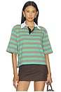 view 1 of 4 Frankie Top in Aqua & Camel Stripe