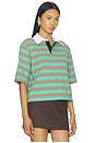 view 2 of 4 Frankie Top in Aqua & Camel Stripe