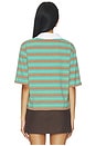 view 3 of 4 Frankie Top in Aqua & Camel Stripe