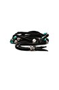 view 3 of 3 5-Layer Leather Skull Wrap Bracelet in Black Leather