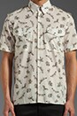view 4 of 6 S/S Printed Button Up in White