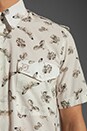 view 5 of 6 S/S Printed Button Up in White