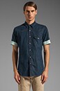 view 1 of 5 S/S Denim Shirt in Bleached Indigo