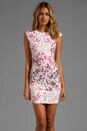 view 1 of 6 Interlock Lace Print Dress in Bone/Shock Pink in Bone & Shock Pink