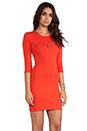 view 4 of 6 3/4 Sleeve Zip Dress in Ruby Red