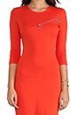 view 6 of 6 3/4 Sleeve Zip Dress in Ruby Red