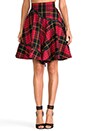 view 1 of 7 Spiralling Skirt in Tartan Red