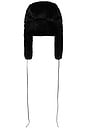 view 3 of 3 Faux Fur Ski Hat in Black