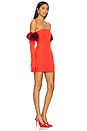 view 3 of 3 VESTIDO COM LUVAS E CASACOS DE PELE SINTÉTICA CUPID in Red