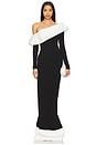 view 1 of 3 Charlotte Dress With Faux Fur Trim in Black & White