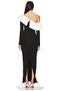 view 3 of 3 Charlotte Dress With Faux Fur Trim in Black & White