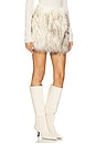 view 2 of 6 Harper Faux Fur Skirt in White & Grey