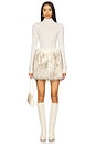 view 5 of 6 Harper Faux Fur Skirt in White & Grey