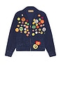 view 5 of 5 Button Ban Jacket in Royal Fade