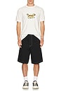 view 4 of 4 Contrast Stitch Elastic Waist Short in Black