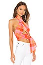 view 2 of 4 Everything Scarf Top in Orange Plaid