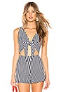 view 1 of 4 Clair Tie Tank in Knit Navy Stripe