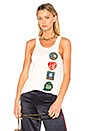 view 1 of 4 BURN THE BRA 패치 탱크 탑 in Dirty White