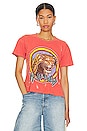 view 1 of 4 T-SHIRT CROPPED DEF LEOPARD in Orange / Cherry