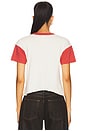 view 3 of 4 The Beatles Crop Tee in Off White & Vintage Red