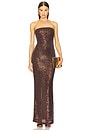 view 1 of 4 VESTIDO SASKIA in Chocolate Brown