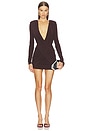 view 1 of 3 x REVOLVE Chiaro Mini Dress in Chocolate Brown