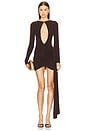 view 1 of 5 x REVOLVE Piemonte Rhinestone Mini Dress in Chocolate Brown