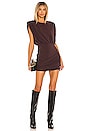 view 1 of 4 x REVOLVE Strong Shoulder Mini Dress in Chocolate Brown