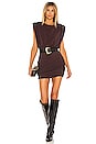 view 4 of 4 x REVOLVE Strong Shoulder Mini Dress in Chocolate Brown